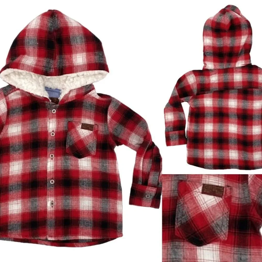 7 For All Mankind Lined Hooded Flannel 12 M